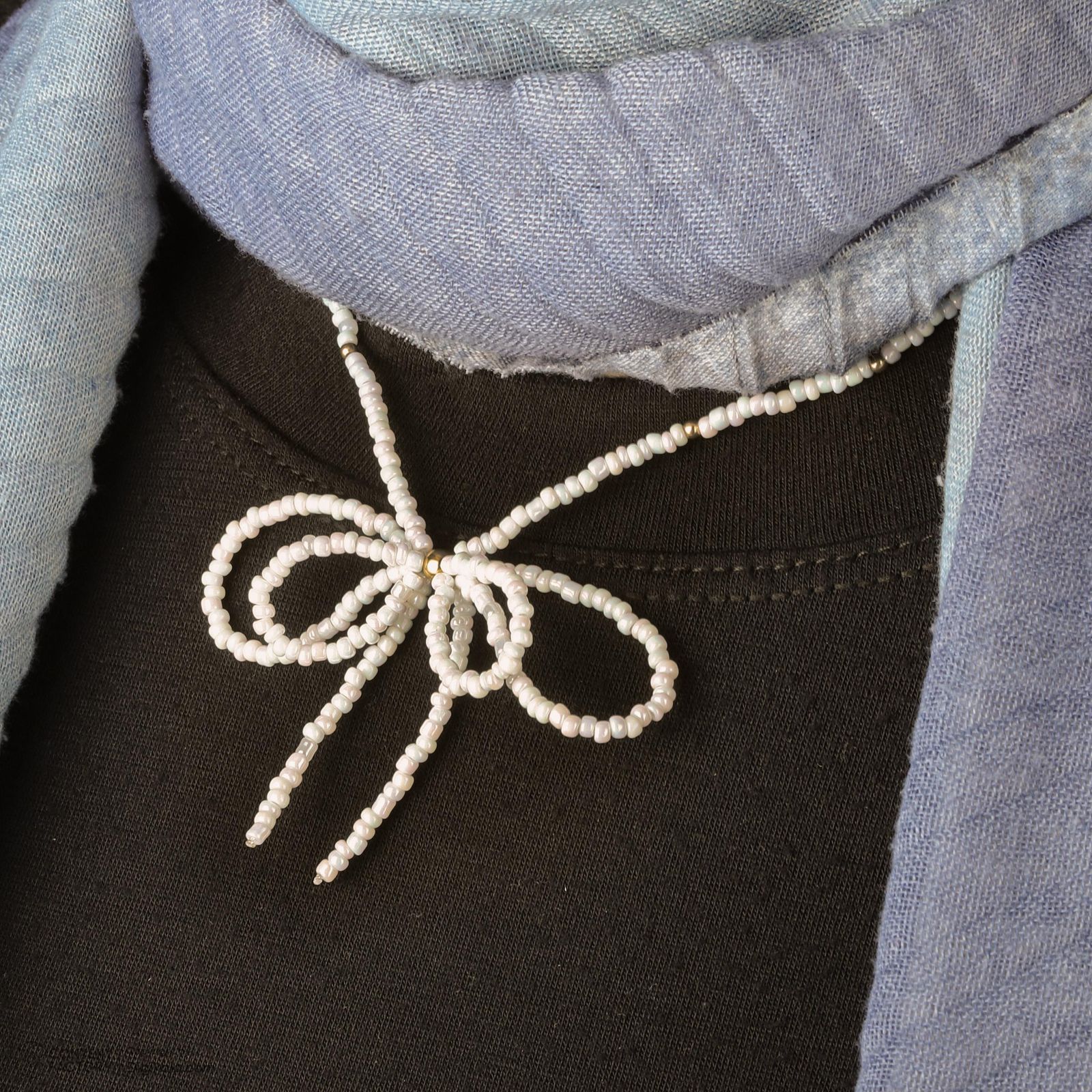 گردنبند طلا 18 عیار زنانه با زنجیر مروارید وی گالری مدل nc3877 -  - 4