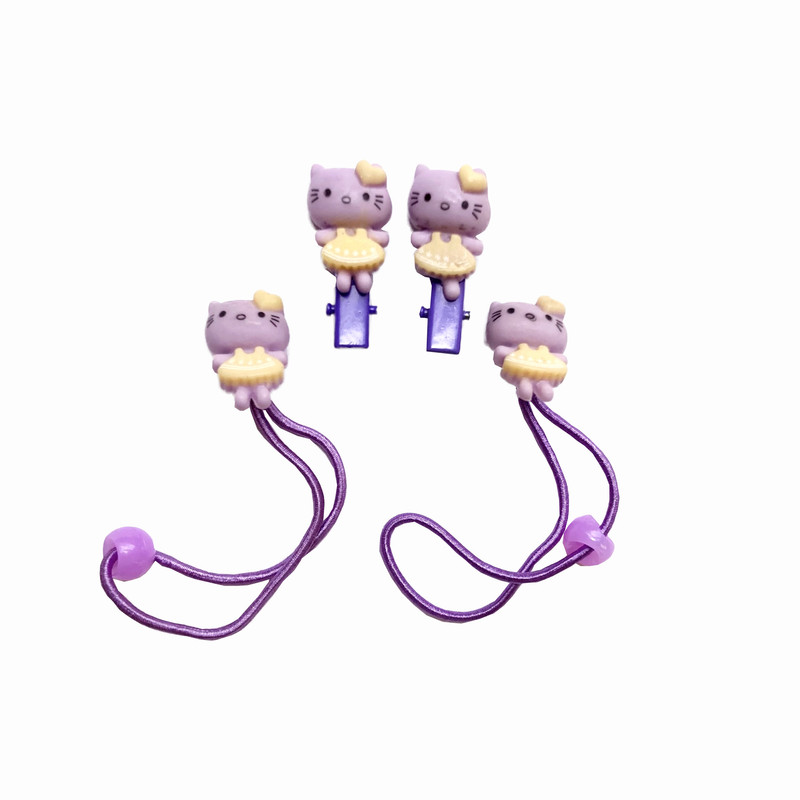 ست گیره و کش مو دخترانه مدل 4kitties بسته 4 عددی