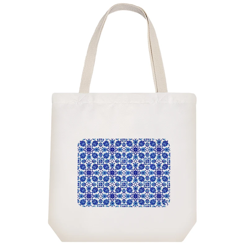 ساک خرید پارچه ای خندالو طرح کاشی مدل توت بگ کد 49