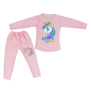 ست تی شرت آستین بلند و شلوار دخترانه مدل Unicorn کد 33