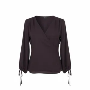 بلوز آستین بلند یقه هفت زنانه مدل حریر 