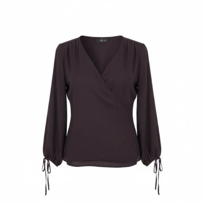 بلوز آستین بلند یقه هفت زنانه مدل حریر 