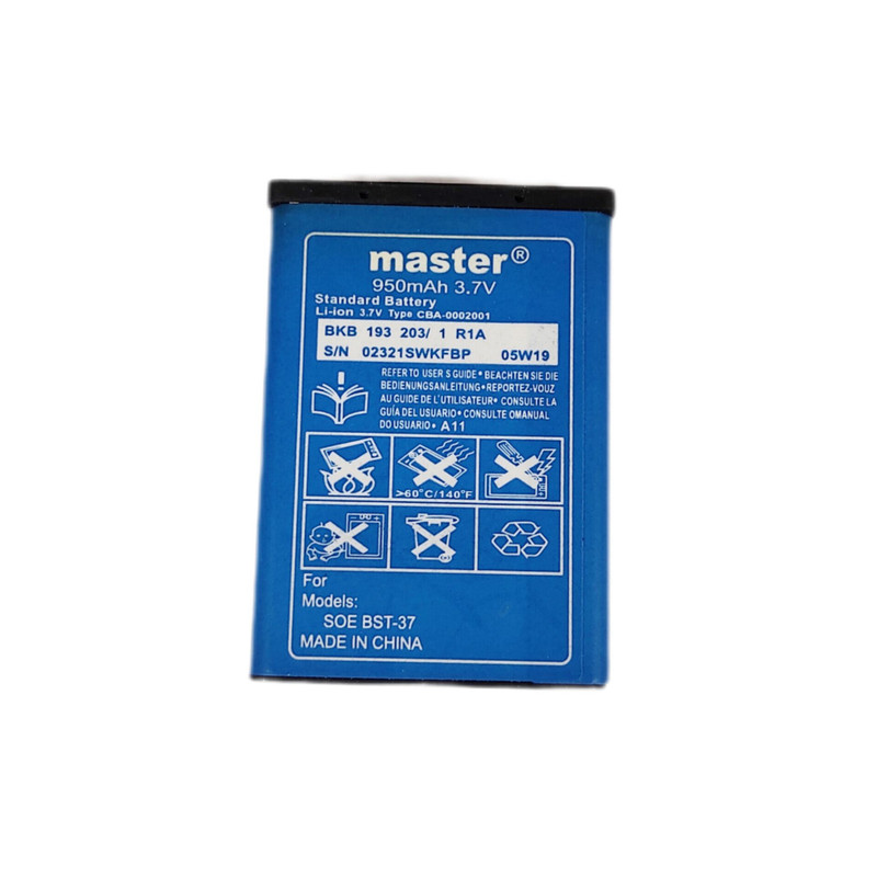 باتری موبایل مستر مدل BST-37 ظرفیت 950 میلی آمپر مناسب گوشی موبایل سونی K600/W800/K750/Z320/K610/Z300/W700/W810/J220/J120/J110/D750/T250/