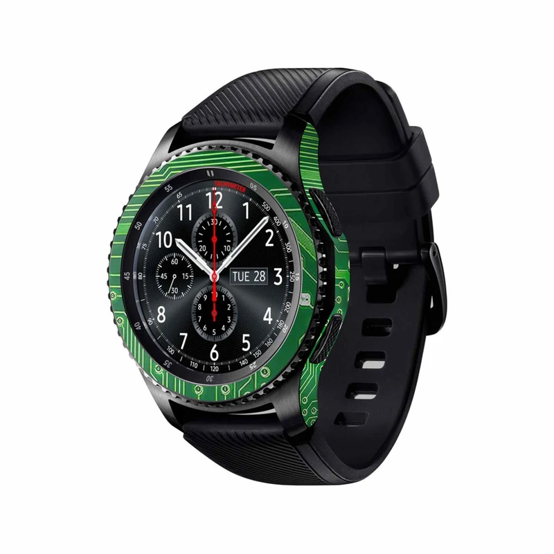 برچسب ماهوت طرح Green-Printed-Circuit-Board مناسب برای ساعت هوشمند سامسونگ Galaxy Gear S3 Frontier