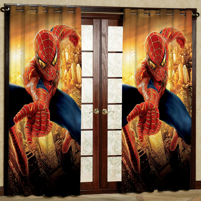 پرده مدل مرد عنکبوتی هازان پانچی کد 4066 سایز 140x200 سانتی متر