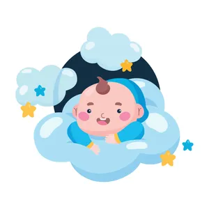 استیکر دیواری کودک پویا مارکت مدل نوزاد پسر کد 1578