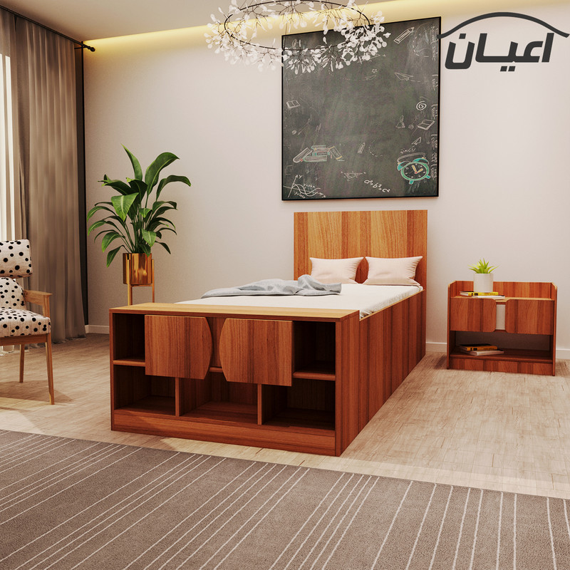 تخت خواب یکنفره اعیان مدل FH418 سایز 90x200 سانتی متر