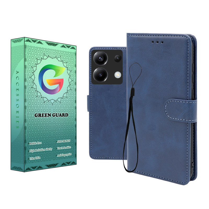 کیف کلاسوری گرین گارد طرح چرمی مدل Landing مناسب برای گوشی موبایل شیائومی Redmi Note 13 Pro 5G / Poco X6 به همراه بند آویز