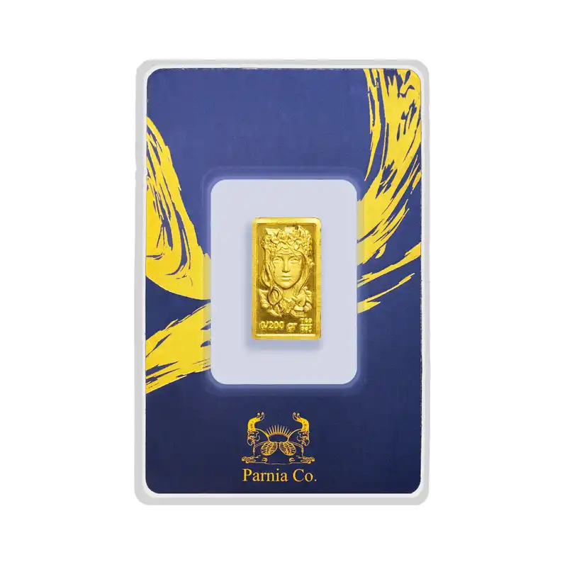 شمش طلا 24 عیار پرنیا مدل نقش برجسته کارت فرکانسی