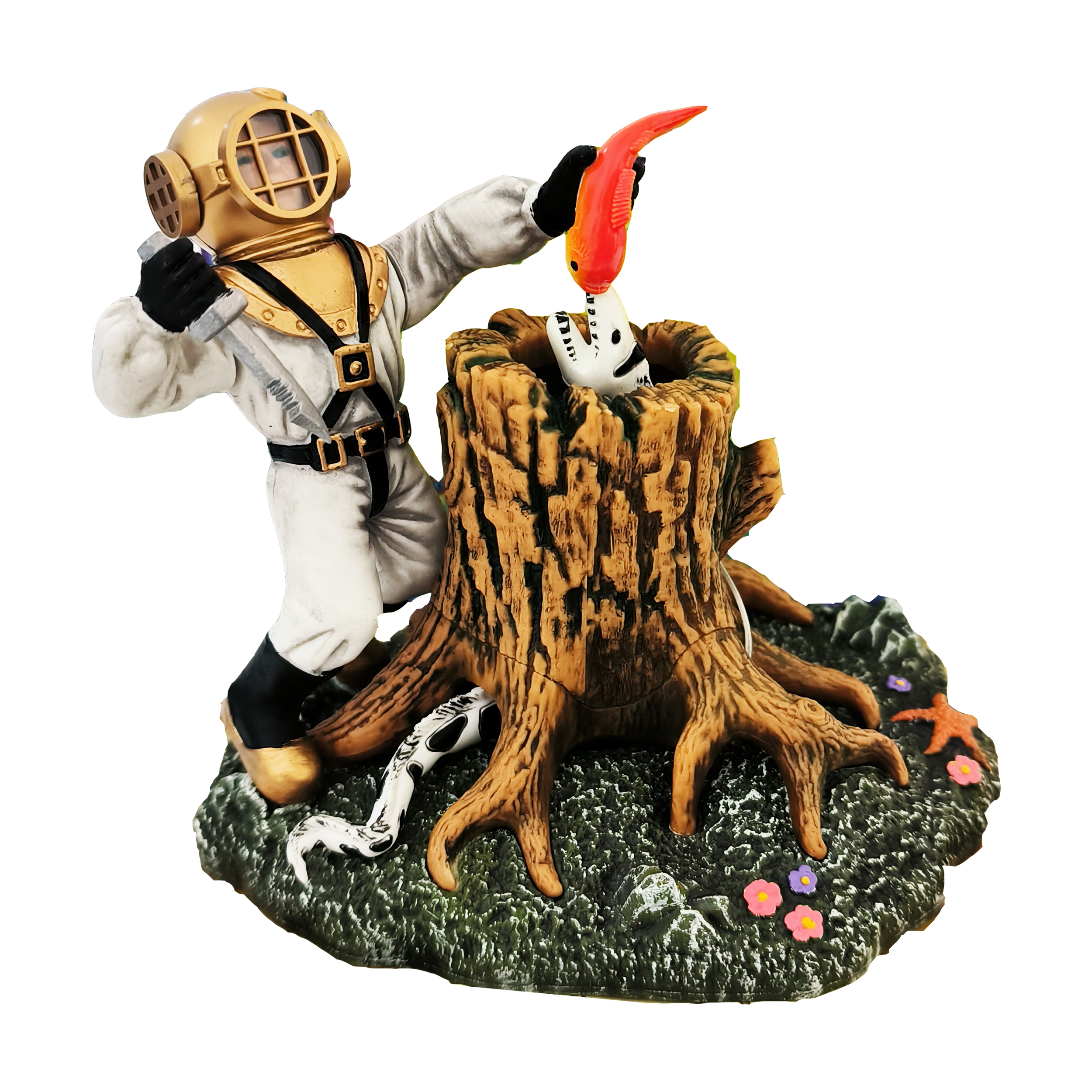 ماکت تزیینی آکواریوم مدل غواص متحرک کد BN5