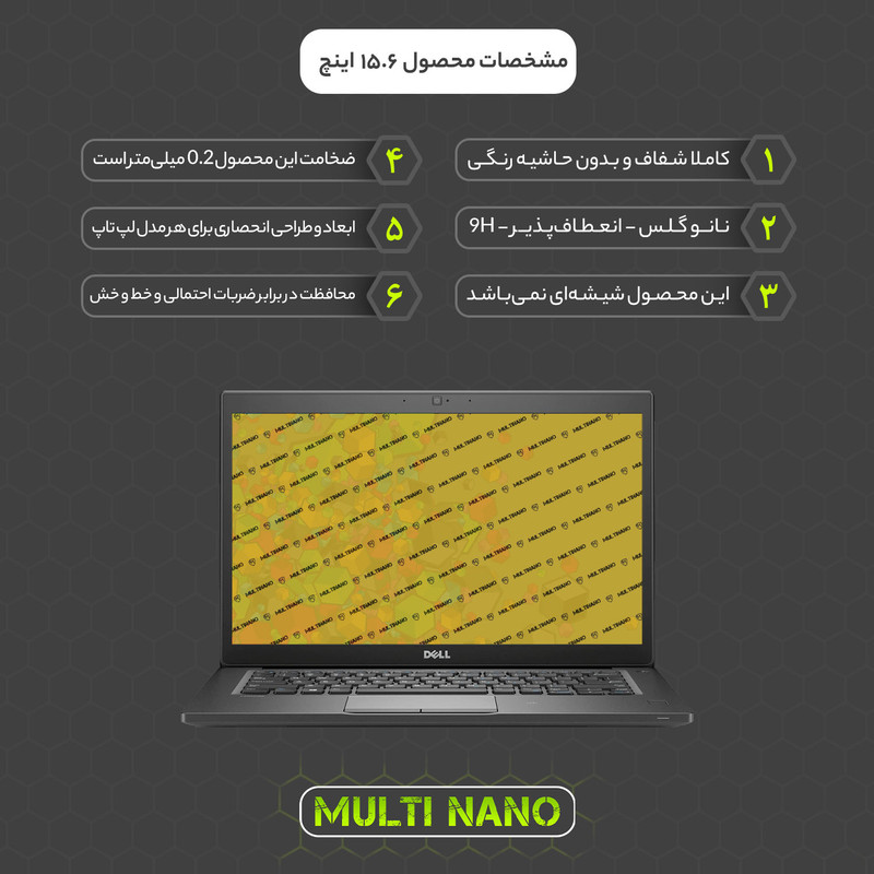 محافظ صفحه نمایش مولتی نانو مدل X-S1N مناسب برای لپ تاپ دل Latitude 7490 14'' 2018