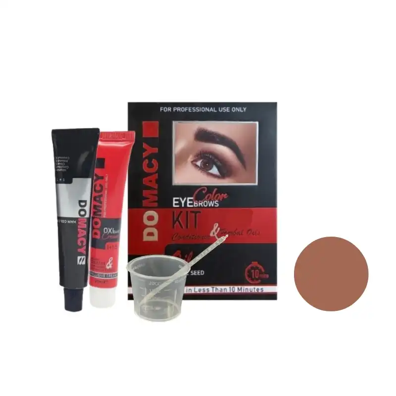 کیت رنگ ابرو دوماسی شماره 8 حجم 15 میلی لیتر رنگ نسکافه ای