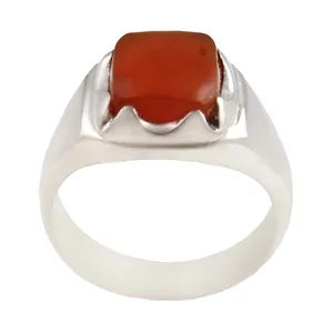 انگشتر نقره مردانه بازرگانی میلادی مدل سنگ عقیق یمنی کهنه رکاب دست ساز کد AM_1770