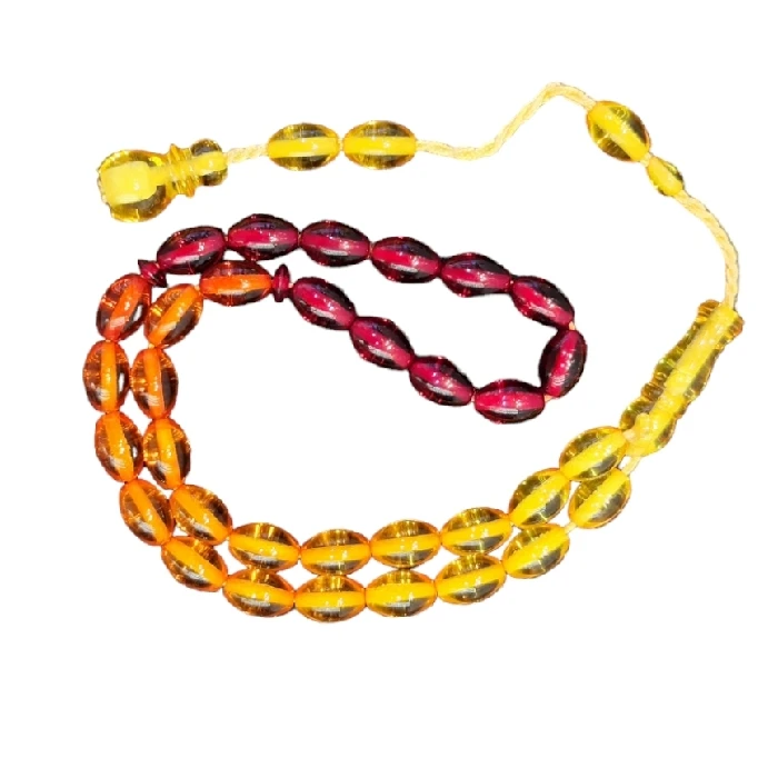 تسبیح نقره جات بافندگان مدل صمغ کهربا معطر کد 856