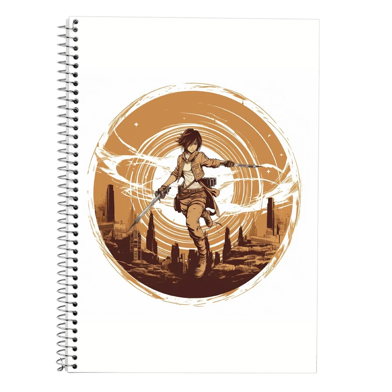 دفتر زبان 50 برگ مدوپد مدل دوخط طرح Attack on Titan کد DF10398