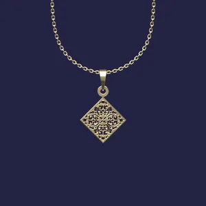 گردنبند طلا 18 عیار زنانه مدوپد مدل هندسی کد Y2-1-1038