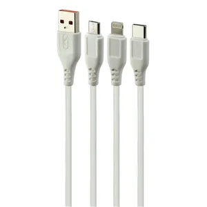 کابل تبدیل USB به لایتنینگ/microUSB/USB-C اسکای دلفین مدل 3-IN1 طول 1.2 متر
