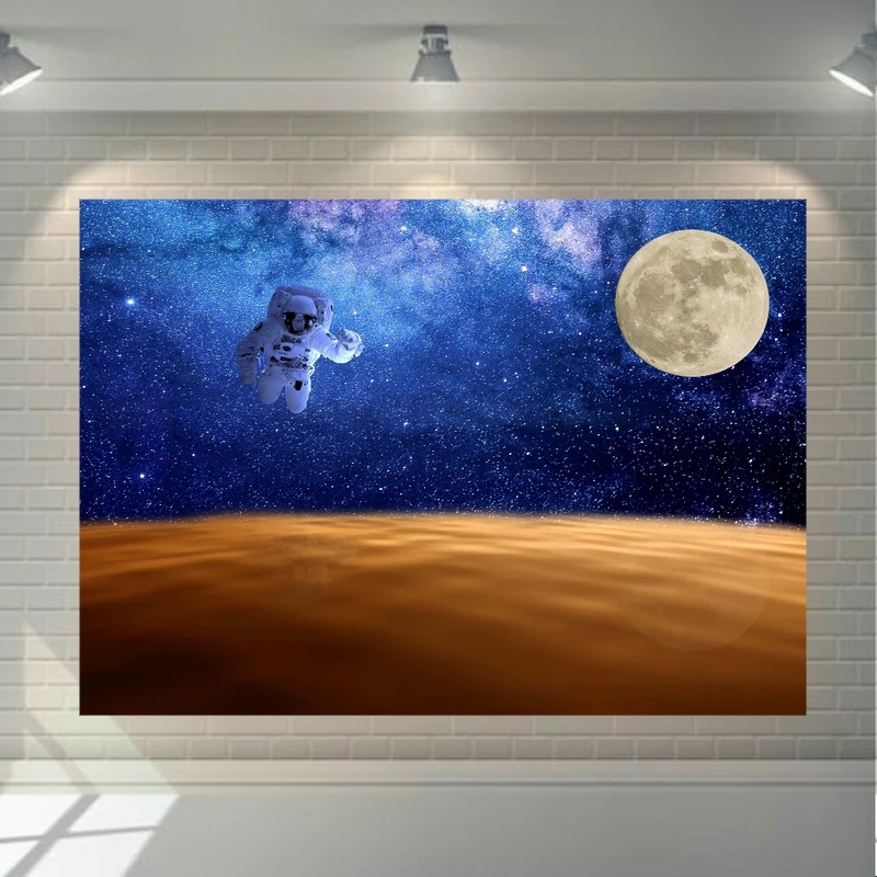 پوستر دیواری طرح فضانورد مدل نور و تاریک کد BR253