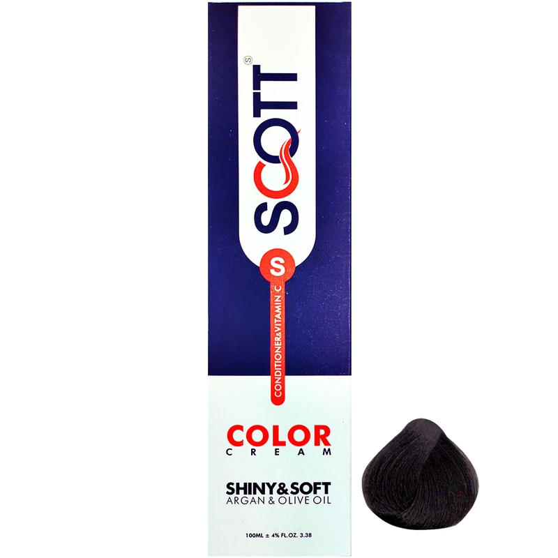 رنگ مو اسکاتس سری CENERE شماره C2 حجم 100 میلی لیتر رنگ قهوه ای دودی تیره