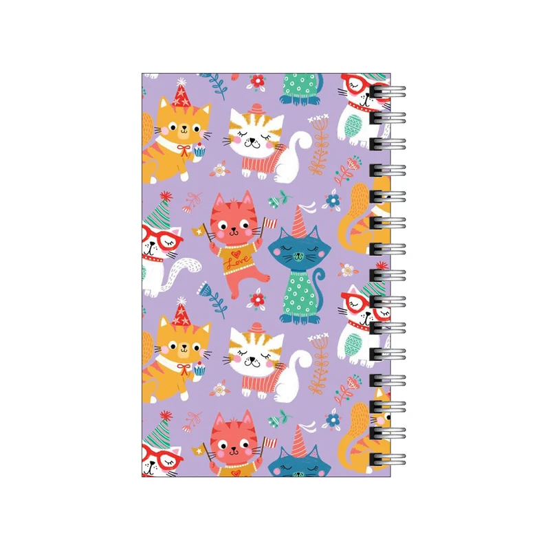 دفترچه یادداشت مدل to do list طرح پترن گربه های خوشحال کد 0672067