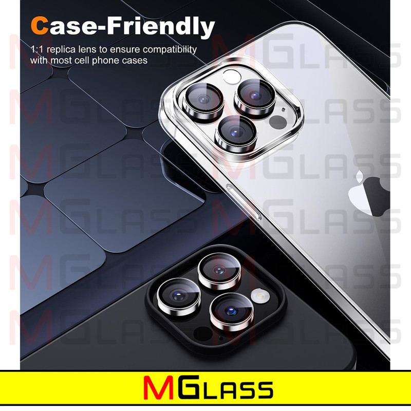 محافظ لنز دوربین ام‌گلس مدل Ring-Metal-MG مناسب برای گوشی موبایل اپل Iphone 15 Pro Max