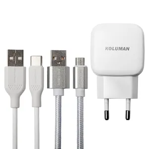 شارژر دیواری کلومن مدل CK-H 505 به همراه کابل MICRO USB و USB-C