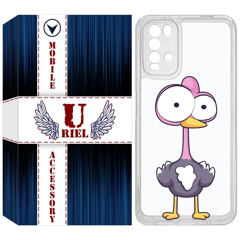 کاور یوریل مدل Clear کد 43 طرح شترمرغ مناسب برای گوشی موبایل شیائومی Redmi 9T / Poco M3