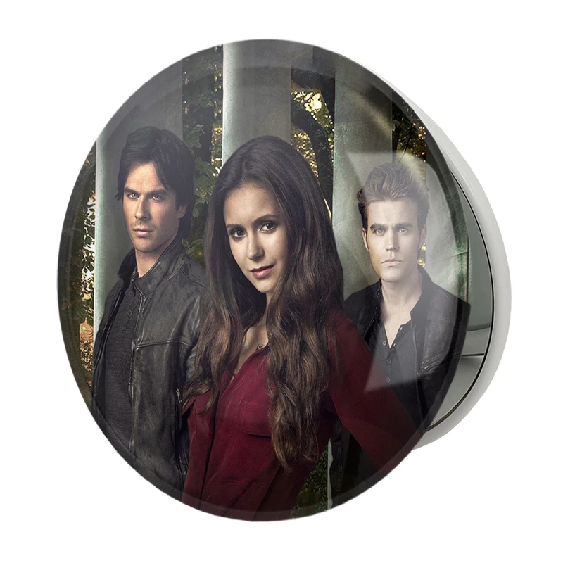 آینه جیبی خندالو طرح استفان و الینا و دیمون خاطرات یک خون آشام The Vampire Diaries مدل تاشو کد 20265 