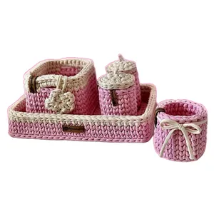 سبد قلاب بافی تریکو مدل عرشیا مجموعه 5 عددی
