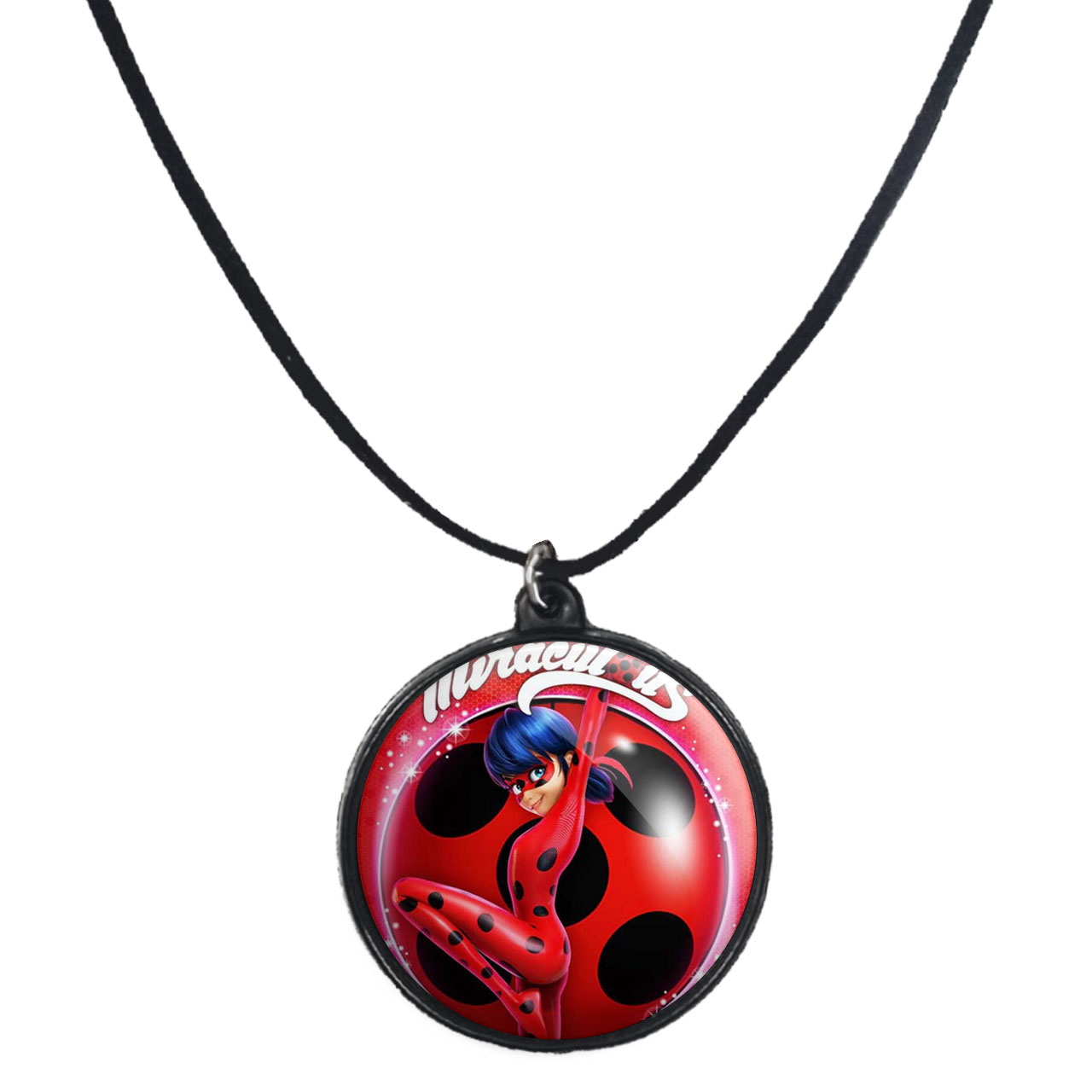 گردنبند پرمانه طرح کفشدوزکی کد pmb.729 مدل دو طرفه