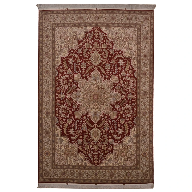 فرش دستباف 6 متری هریس کد 1364 با زمینه پیازی