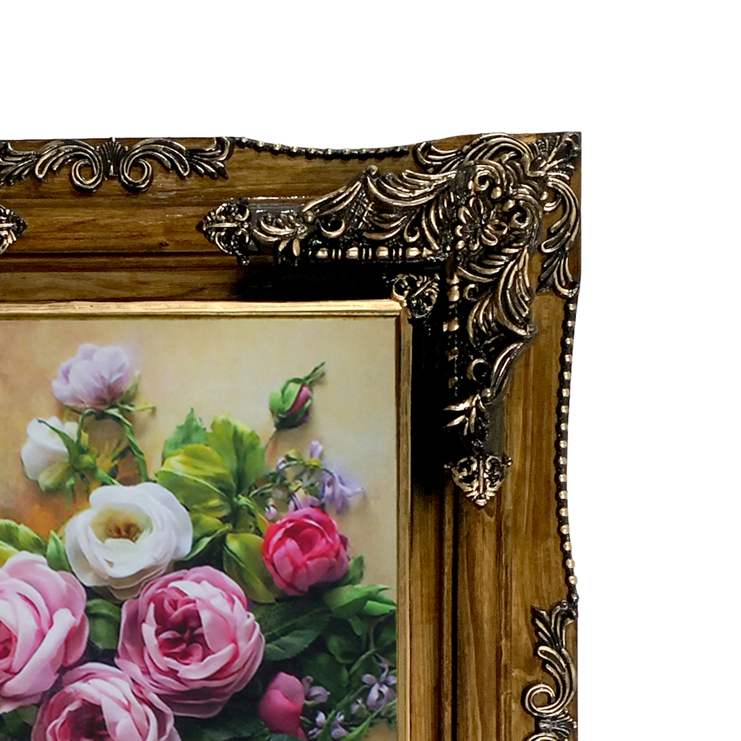 تابلو فرش ماشینی طرح دستبافت مدل گلدان گل کد 8592