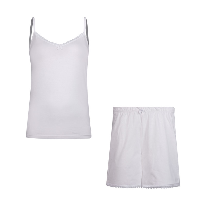 ست تاپ و شلوارک زنانه افراتین مدل 6593 رنگ سفید