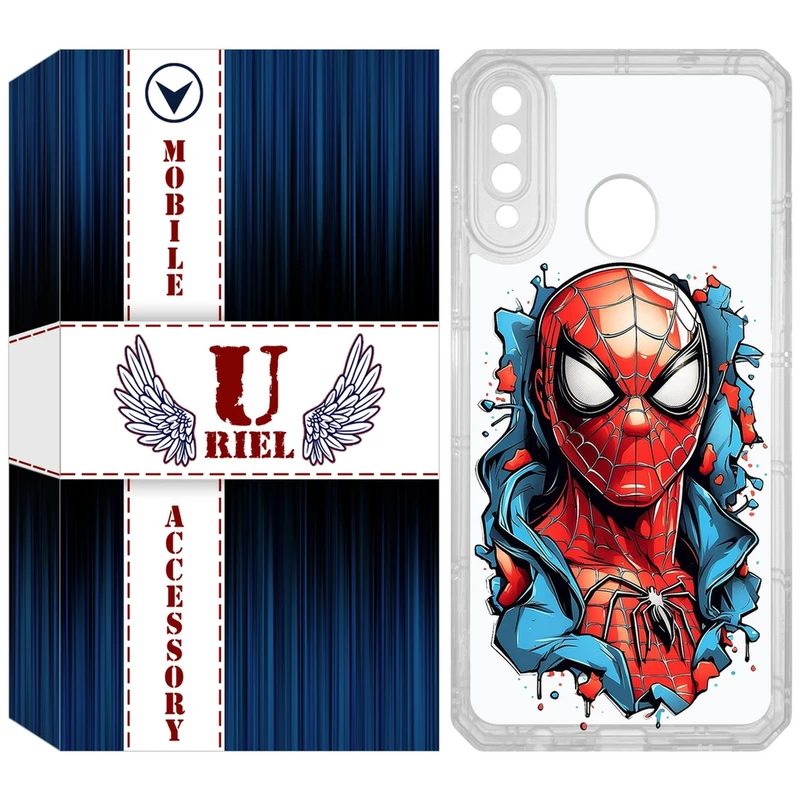 کاور یوریل مدل Clear کد 34 طرح اسپایدرمن مناسب برای گوشی موبایل سامسونگ Galaxy A20s