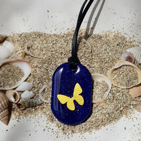 گردنبند دخترانه مدل رزینی مدل پروانه