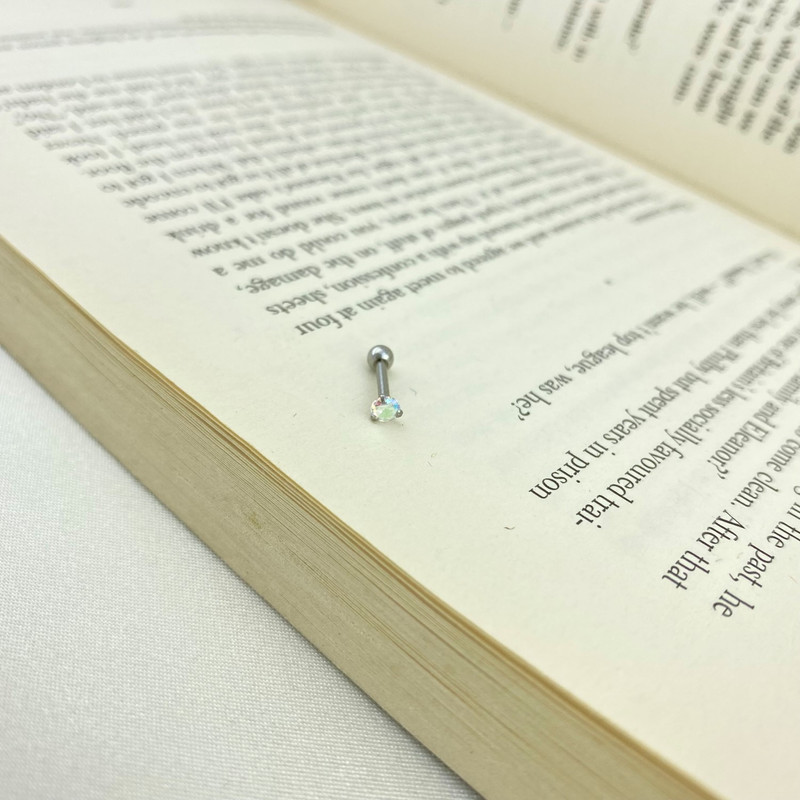 پیرسینگ گوش زنانه مدل تک نگین کد P4350 پیرسینگ گوش زنانه مدل تک نگین کد P4350