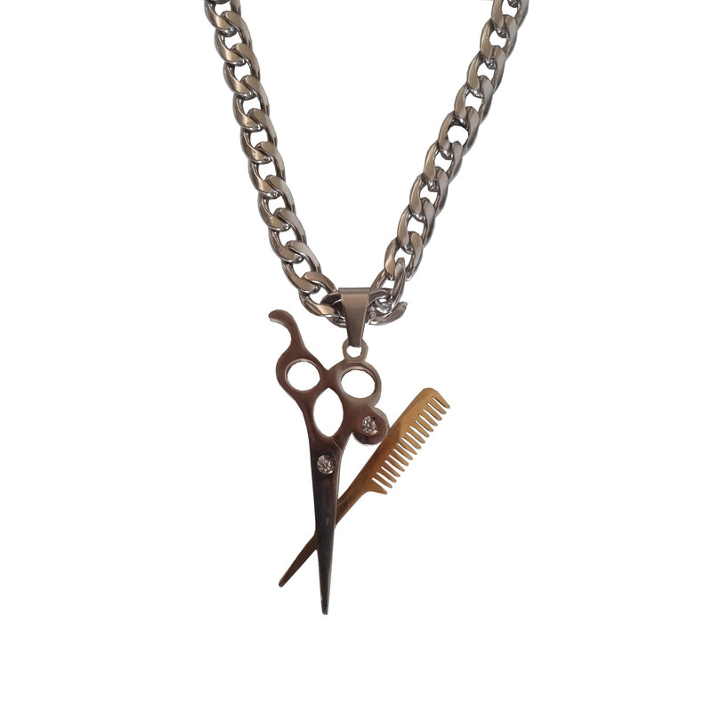 گردنبند مردانه مدل قیچی و شانه