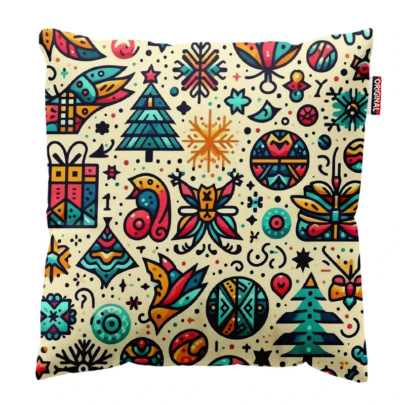 کوسن پاد آفرین طرح کریسمس کد 2712 سایز 40*40 سانتی متر