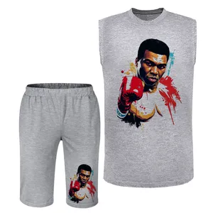 ست تاپ و شلوارک راحتی مردانه مدل A461 رنگ طوسی