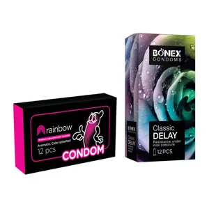 کاندوم بونکس مدل Classic Delay بسته 12 عددی به همراه کاندوم Condom مدل Rainbow بسته 12 عددی