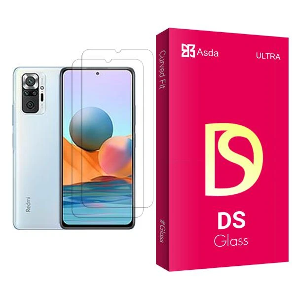 محافظ صفحه نمایش آسدا مدل DS Glass MIX002 مناسب برای گوشی موبایل شیائومی Redmi Note 10 Pro بسته دو عددی