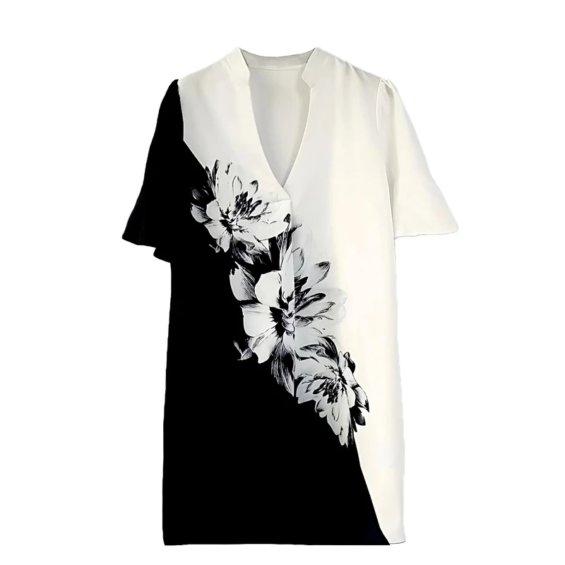 پیراهن یقه هفت زنانه شین مدل ارکیده