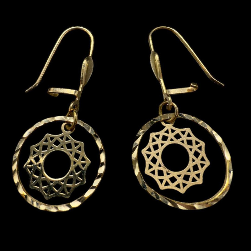 گوشواره کلیپسی طلا 18 عیار زنانه جواهری بصیر مدل لیزرکات کد DK072