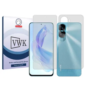 VWK Tough model transparent screen protector suitable for Honor 90 Lite mobile phone along with the back protector