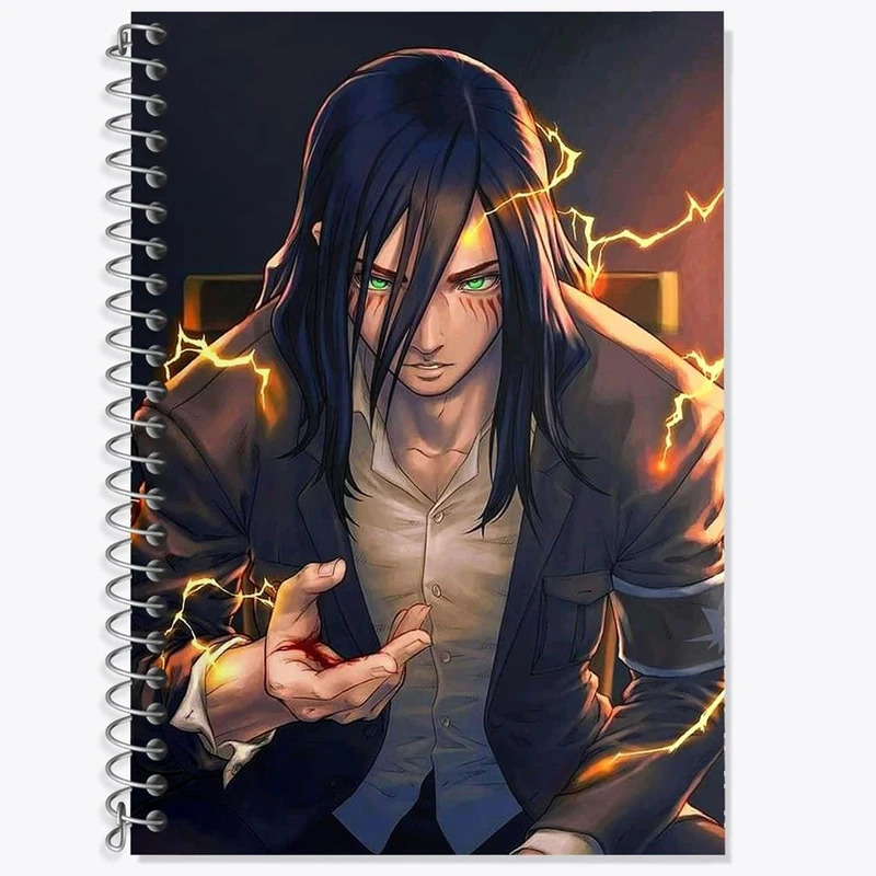 دفتر زبان 50 برگ خندالو مدل دو خط طرح ارن یگر انیمه اتک آن تایتان کد 13244