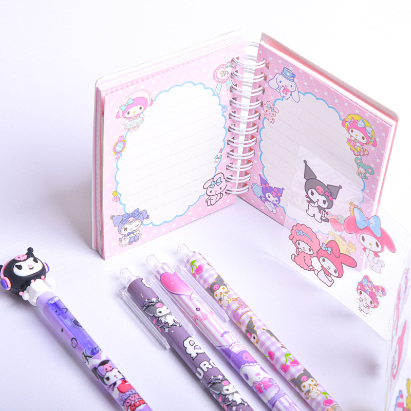 بسته لوازم تحریر مدل کرومی و سانریو مجموعه 8 عددی