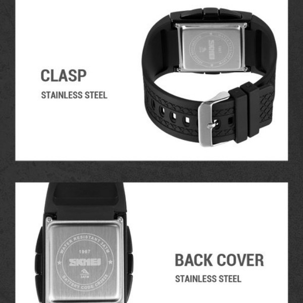 ساعت مچی دیجیتال اسکمی مدل دو زمانه کرنوگراف بند پیو