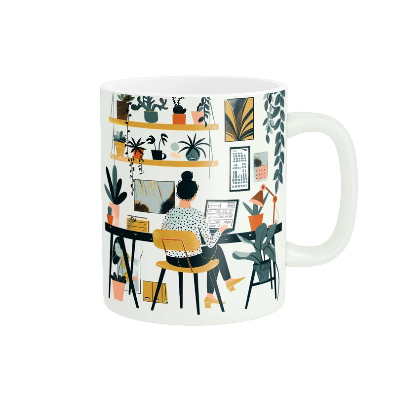 ماگ پادآفرین مدل مشاغل آنلاین طرح دختر کد PM302