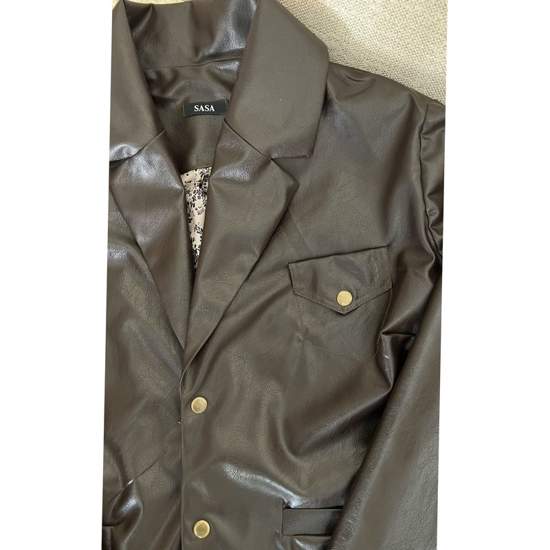 کت چرم زنانه مدل Brown_04