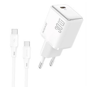 شارژر دیواری 30 وات نوکسو مدل CHN‑7 GaN به همراه کابل usb‑C